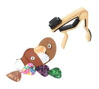 Kisangel 1 Set Guitar Capo and Picks Set Guitar Accessories with Pick Holder for Electric Acoustic Ukulele Banjo and Mandolin present for Musicians