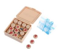 Kisangel 1 Set Miniature Chinese Chess for Dollhouse Decoration Portable Realistic Plastic Chess Pieces Chinese Xiangqi Playset for Room Scenes Accessories