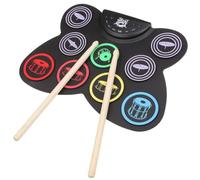 Kisangel 1 Set Portable Up Electronic Drum Kit for Beginner Instrument with Drum Pads Compact for Easy Storage and Travel Music for Young Musicians
