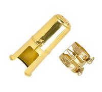 Kisangel 1 Set Saxophone Mouthpiece Cap Durable Metal Alto Sax Cap with Unique Pattern Clip Easy to Adjust for Alto Saxophone Accessories Enhances Sound Quality