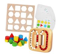 Kisangel 1 Set Seniors Memory Puzzle Engaging Wooden Labyrinth Games for Cognitive Activities Fun Shapes Brain Teasers for Elderly Group Bonding Interaction