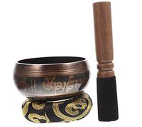 Kisangel 1 set Tibetan Meditation Singing Bowl Set Sound Bowl with Mallet Cushion for Zen Practices Mindfulness Relaxation Addition to Your Meditation Space Random Color