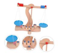 Kisangel 1 Set Wooden Balance Scale Model DIY Educational Weight Scale for Interactive Learning Tool for Math Concepts Safe and Smooth Design for Parent Activities