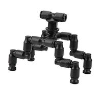 Kisangel 1 to 4 Adjustable PET Cooling Nozzle for Reptiles Mist Sprayer Set for Rainforest Tank Suitable for Lizards and Small Animals Black