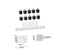 Kisangel 10 PCS Guitar Endpin Jack Threaded Cylinder Output Socket for Acoustic Electric Bass with Prongs Easy Install Strap Button Design