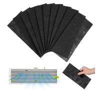 Kisangel 10 Sheets Black Fibre Activated Charcoal Vent Filters with High-Efficiency Technology Remove Substances the Air and Kitchen Hood Ventilation