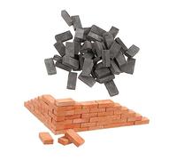 Kisangel 100 Pcs Miniature Brick Model for DIY Micro Landscape Decor Realistic Clay Bricks for Sand Table Gardening Compact Convenient Building Accessories