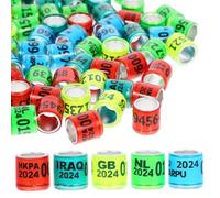 Kisangel 100 Pcs Racing Pigeon Foot Rings Random Colours Birds Identification Leg Bands for Poultry Parrot Finch Chickens Suitable for Bird Marking and Training Random Color