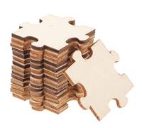 Kisangel 100pcs Blank Puzzle Pieces, Unfinished Wood Jigsaw Puzzles, DIY Crafts for Kids, Khaki, 1.38 x 1.38 x 0.06 Inches