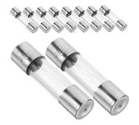 Kisangel 100pcs Glass Tube Fuse Fast-blow Circuit Protection for Christmas Lights and Electrical Devices Copper-glass Material Sensitive Overload and Circuit Safety