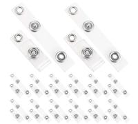 Kisangel 100pcs ID Badge Strap Clips with Metal Snap Button and Eyelet Replacement Straps for ID Card Holders, Name Tags and Security Passes