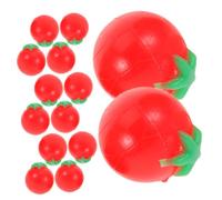 Kisangel 100pcs Mini Realistic Cherry Tomato Models Lightweight Tiny Faux Fruit Props for Dollhouse Decoration and Educational Pretend Play