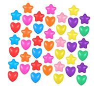 Kisangel 100pcs Plastic Ball Pit Balls Star and Heart Design for Toddlers and Babies 6.2cm for Indoor Playroom and Party Decoration