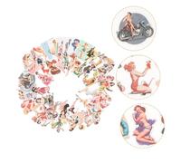 Kisangel 100Pcs Vintage Woman Pattern Self-Adhesive Wall Stickers PVC Decals for Bedroom Living Office Decoration Removable Graffiti Sticker Decor for Laptop Skateboard Luggage