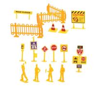 Kisangel 108pcs Miniature Traffic Road Sign Educational Construction Playset with Roadblocks for Learning Traffic Rules and City Building Role Play