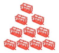 Kisangel 10pcs 11cm Detachable Plastic Animal Cage Models for Sand Table, Miniature Four-sided Animal Fences, Desktop Dollhouse Ornament Set