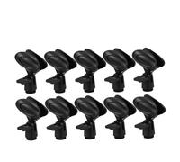 Kisangel 10pcs Adjustable Microphone Clip Holders Plastic Mic Holder Clamps with Spring for Mic Stands Compatible with Various Microphone for Recording Live Streaming and Stage Use Black