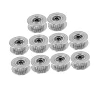 Kisangel 10pcs Aluminum Alloy Teeth Timing Pulley with Bearings for Belt Cnc Drive Pulley High Precision for Printer and DIY Projects