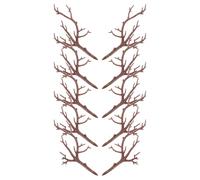 Kisangel 10pcs Artificial Plastic Antler Tree Branches DIY Craft Twigs Decoration for Vase and Flower Arrangement, Coffee Colour, No Water or Sunshine Needed, Never Wither, for Evening