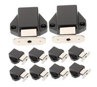Kisangel 10pcs Black Magnetic Push to Open Cabinet Door Latches Rebounding Hidden Door Latch for Cupboards Wardrobes Easy Installation Design