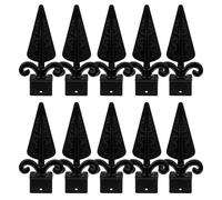 Kisangel 10Pcs Black Plastic Fence Post Caps Decorative Replacement Picket Post Covers Garden Column Wraps for Porch Fence Accessories
