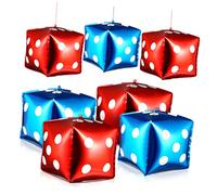 Kisangel 10pcs Dice Foil Balloons for Party Decoration Theme Balloons for Wedding and Birthday Celebrations Easy to Use and Great Photo Props