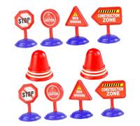 Kisangel 10Pcs DIY Traffic Sign Models Bright Roadblock with Realistic Colors for Educational Simulation and Safety Learning Easy to Hold