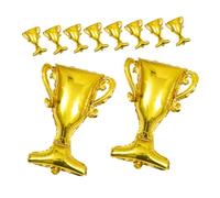 Kisangel 10pcs Gold Trophy Aluminum Foil Balloons Champion Trophy Party Supplies for Graduation Ceremony and Sports Celebration Indoor Outdoor Decoration