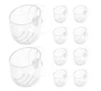 Kisangel 10Pcs Large Oval Acrylic Fish Tank Feeder Cups with Suction Cups, Aquarium Plant Feeder Holders for Fish and Red Worm Feeding in Aquatic Tanks