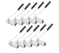 Kisangel 10pcs Mini Paint Roller with Edge Brush for Wall Painting Home Improvement Tool Kit Comfortable Handle Solvent-Resistant for Large Surfaces and Corner Detailing