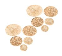 Kisangel 10pcs Mini Straw Hats for Crafts Natural Straw Material Lightweight and Sturdy Authentic Cowboy and Farmer Style for DIY Doll Decorations Tea Party and Snowman Accessories