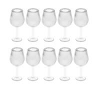 Kisangel 10pcs Mini Wine Glass Small Beverage Cup Miniature Wine Bottles for Dollhouse Kitchen Mini Things Mini Drinking Glasses Miniature Wine Glass White Child Plastic Scale Doll House