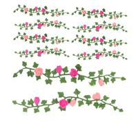 Kisangel 10PCS Miniature Dollhouse Plants Realistic Artificial Flower Vines with Tiny Rose Hanging Greenery DIY Mini Flowers for Fairy Garden Decor Compact Micro Landscape Accessories