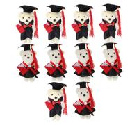 Kisangel 10Pcs Miniature Graduation Bear Flower Bouquet Adorable DIY Decoration for Graduations Includes Male Female Bears for Friends and Family