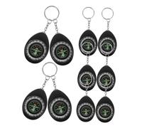 Kisangel 10pcs Outdoor Compass Pendant Bulk Outdoor Compass Keychain Black Plastic
