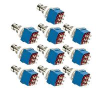 Kisangel 10pcs Pin Electric Guitar Effects Pedal Foot Switch True Bypass Blue for Rewiring Vintage Pedals Control LED Status Light Unbuffered Bypassing for