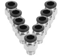 Kisangel 10pcs Push in Air Quick Connect Fittings for Pneumatic Tools and Air Hoses, Multi-Functional Brass and Rubber Push to Connect Accessories with 10mm Hole Diameter for Industrial