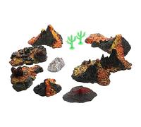 Kisangel 10pcs Realistic Volcano Ornaments Decorative Model for Sand Table Fish Tank Microlandschaft Vivid Landscape Craft for Teens