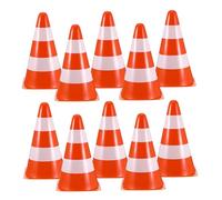 Kisangel 10pcs Small Orange Traffic Cones Tall Plastic Sports Training Markers for Soccer Football Basketball Agility Drills Outdoor Practice Portable