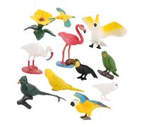 Kisangel 10Pcs Solid Simulation Mini Bird Models Animal for Educational Science Teaching Realistic Parrot Flamingo Decoration Random Colors Random Color