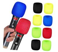 Kisangel 10pcs Thickened Microphone Covers Sponge Mic Protectors for Microphone with Wind Noise Reduction and Saliva Protection, Suitable for News Report and Interview Use