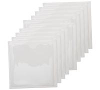 Kisangel 10pcs Transparent Adhesive Label Holders with Semi Circular Opening Durable PVC Index Card Pockets Reusable Clear Card Sleeves for Organizing Id Credit Loyalty