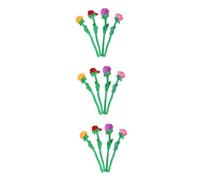 Kisangel 12 pcs Simulation Rose Plush Bouquet Soft Stuffed Flower Dolls Valentine's Day Lover Pink Orange Purple Red