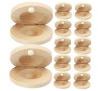 Kisangel 12 pcs Wooden Castanets Music Instrument Small Finger Rhythm Castanets Made of Wood Easy Grip Music for Early Education and Musical Practice