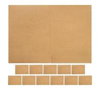 Kisangel 12Pcs A4 Folders with Pockets: Kraft Paper Portfolio Presentation Folder - A4 Contract File Bag for Corporate Report, Receipt, Business Reports, Meeting Notes, School Projects