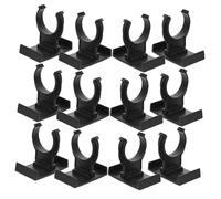 Kisangel 12pcs Adjustable Black PP Plastic Cabinet Leveler Furniture Leg Plinth Clips for Floor Protection and Height Increase Thickened Skirting Board Trim Clips for Home Shop Hotel Use