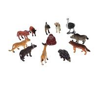 Kisangel 12pcs African Animal Models Realistic Wildlife Figurines for Home Decor Educational Playset Vivid Animal Statues Including Lion Hyena Ostrich and More