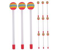 Kisangel 12pcs Boys and Girls Drum Mallets Rainbow Drum Mallets Soft Foam Head Percussion Sticks Handles Plastic Drumsticks for Home and School Music Class