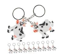 Kisangel 12pcs Cute Cartoon Cow Animal Keychains Cow Hanging Charms Pendants Key Ring Animal Keychains Diy Stylish Fashion Pendant for Boy Girl Party Farm Toys