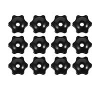 Kisangel 12pcs M8 Plum Blossom Knurled Knob - Threaded Star Knob Through Hole Head Nut for Cabinet Clamping and Household Machine Tools - Fits Workshop Fixing, Machine Operation
